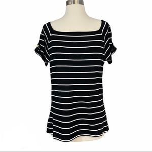 White House Black Market Striped Boatneck Top (BM)